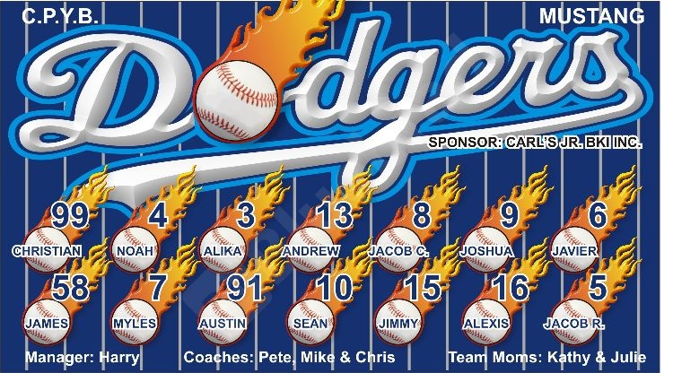 Dodgers Little League Baseball banner