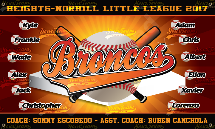 Heights-norhill Little league 2017 Broncos