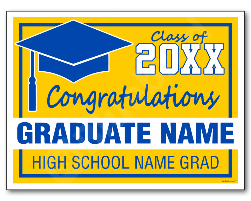 Congrats Grad Sign 2 Color