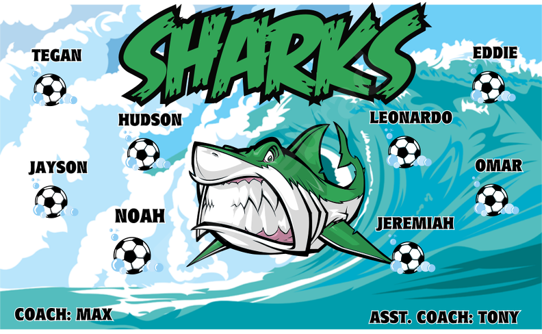Shark Soccer Team Banner