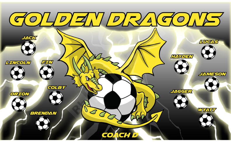 Golden Dragons Soccer Banner