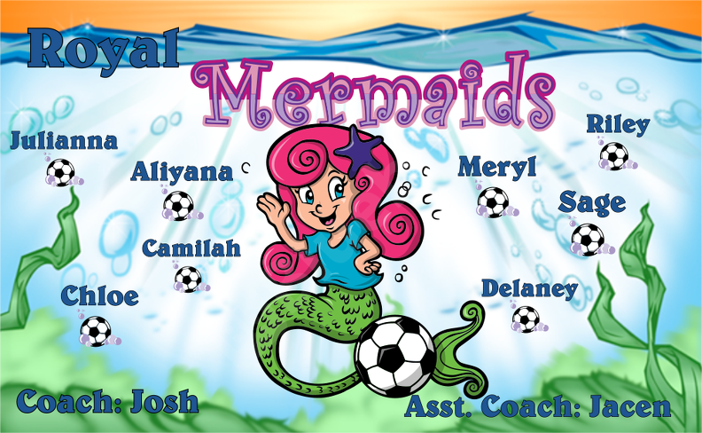 Marmaids soccer team banner