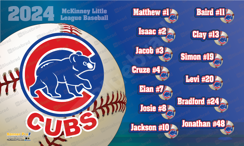 Cubs Little Leage Baseball Team Banner
