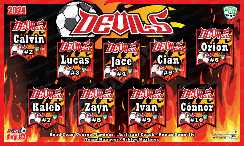  Devils AYSO Soccer Team Banner